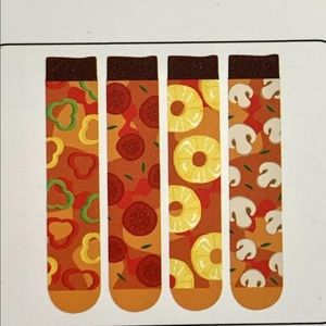 Funky Socks Boxed Pizza Printed Mens Crew Socks Pack Of 4  One Size